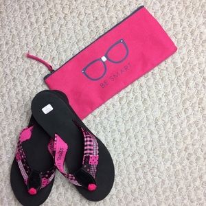 NWOT “pencil” bag zipper closure Eyeglass motif